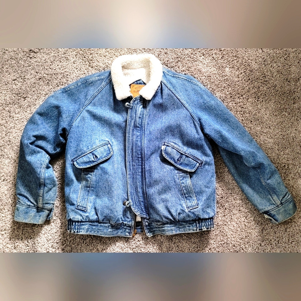 Levis Vintage Mens Denim Sherpa Jacket - Made In USA - Medium